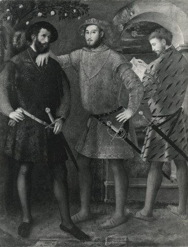 Anonimo — Pesenti Francesco - sec. XVI - Rodolfo Gonzaga, Carlo Gonzaga e Lodovico Pico — insieme
